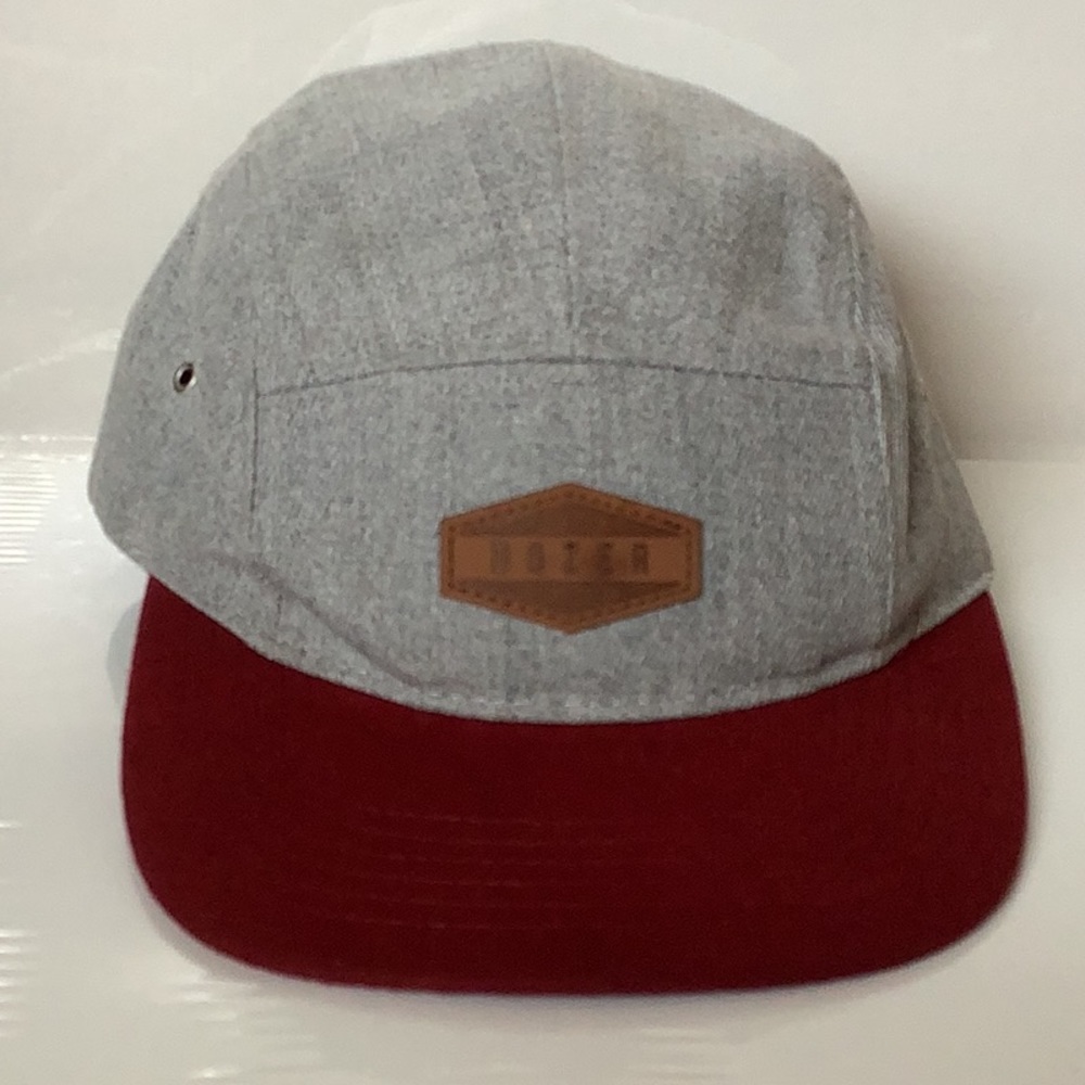 Dozer of Australia hat cap gray with maroon bill 54cm for 3-7 year olds
